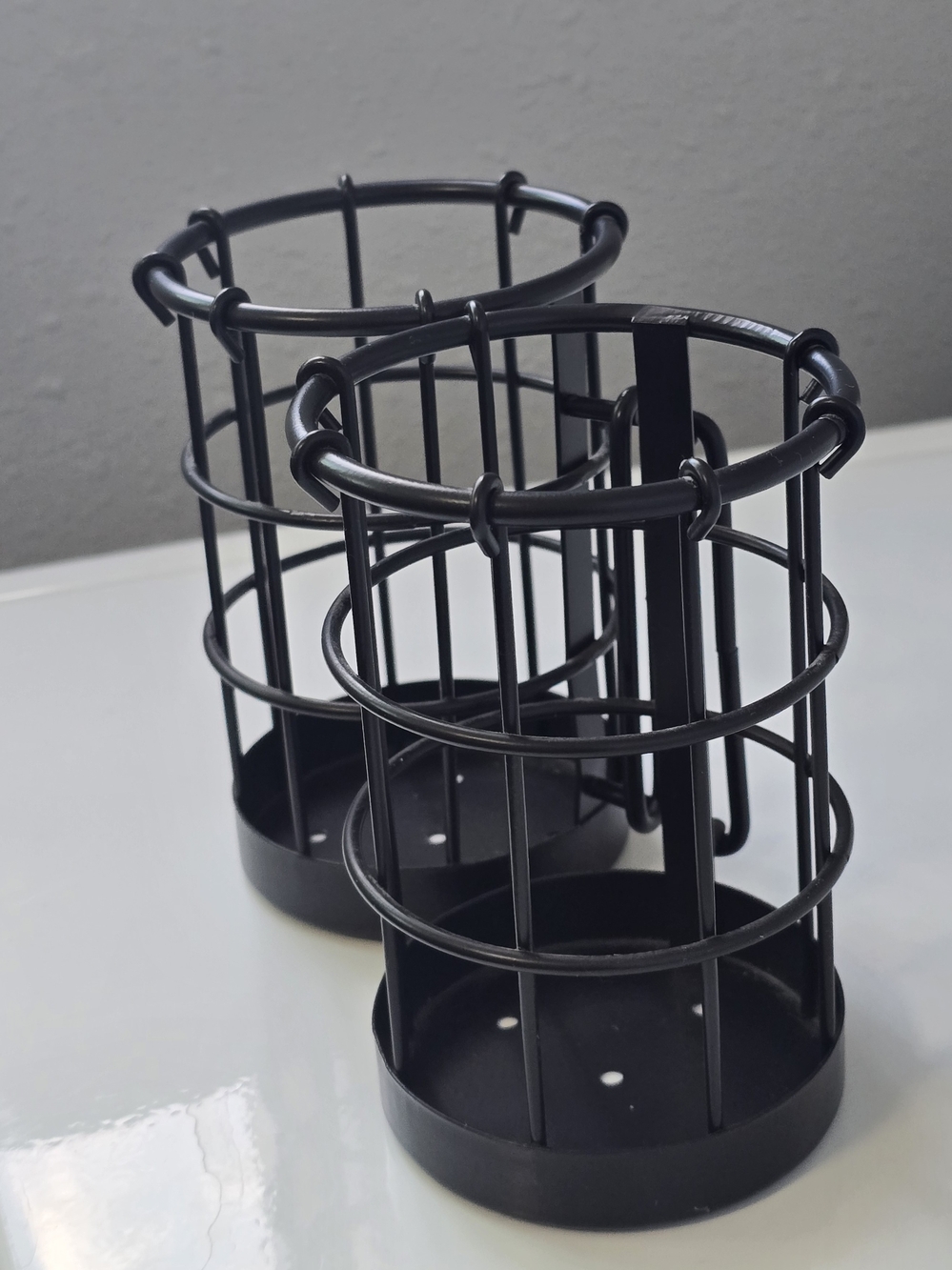 Black Metal Utensil Holder Set -